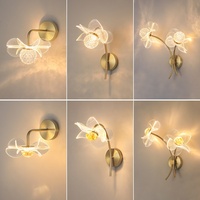 Applique Murale LED Florale au Design Moderne et Simple, Luxe Léger, avec CRI 90 Élevé et Intensité Réglable pour Chambre, Salon, Hôtel, Villa, Décoration Intérieure