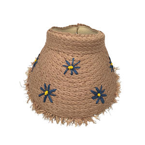 Chapeau de paille tissé à la main brodé sur mesure HKZB pour femmes, chapeau de soleil à large bord d'été, chapeau de plage, protection UV pour les vacances - Product Image 4