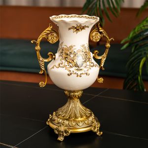 European Luxury Ceramic & Porcelain <b>Vase</b> Stereoscopic <b>Resin</b> with Wobble Plate - Product Image 3