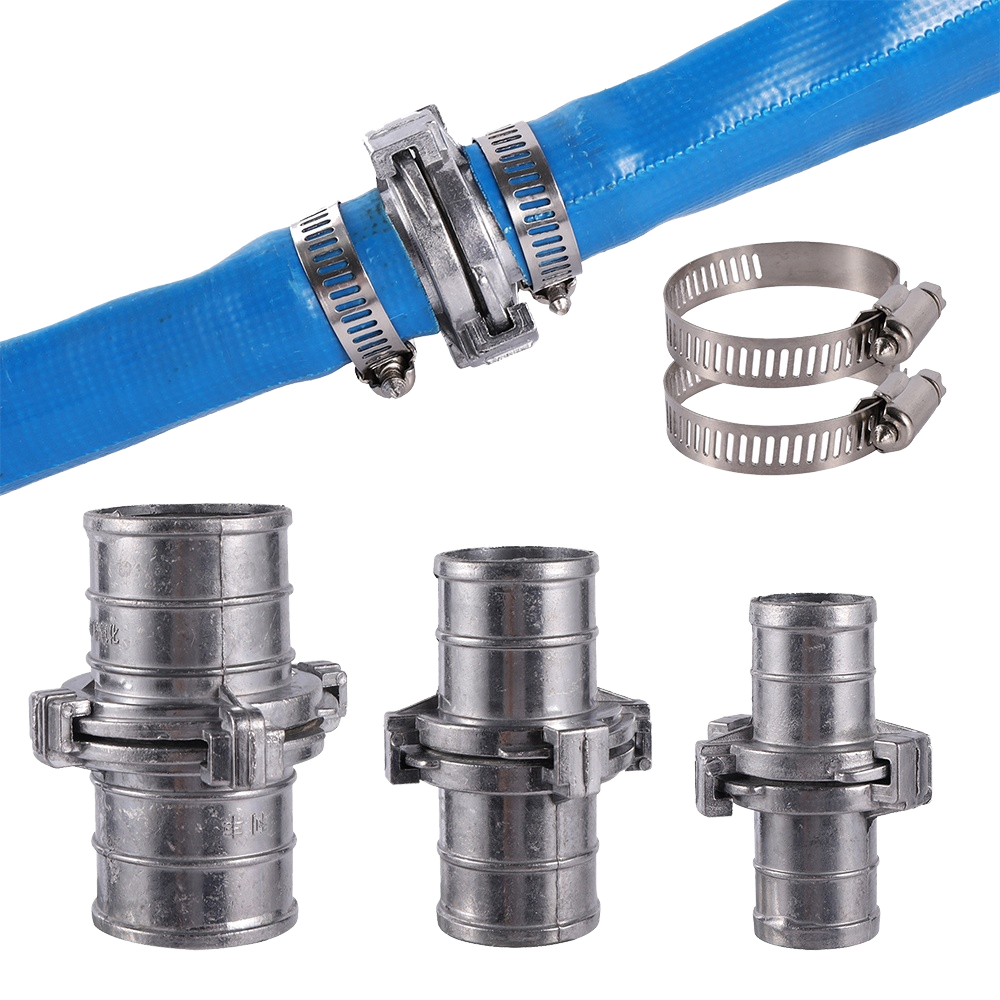 Stainless Steel Clip Fasten Clamp PVC TPU Layflat Hose Connector Agriculture Irrigation Coupling Water Pipe Fitting Metric