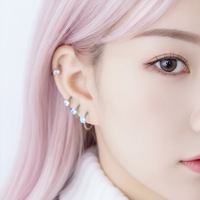 Gaby Bijou de piercing clicker segmenté pour l'oreille en Titane F136 de qualité implantable, 4 mm, forme géométrique, avec Zircon