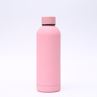 Impresión personalizada caucho pintado Acero inoxidable 500ml botella de agua aislada deportes botella de agua mantener bebidas calientes y frías