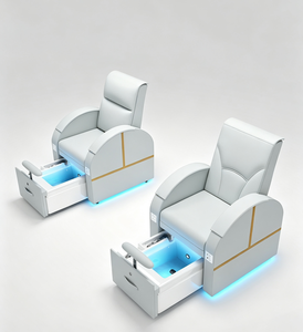 Fauteuil de pédicure électrique entièrement inclinable, fauteuil de spa pour les pieds, siège de salon de manucure réglable avec lampe LED - Product Image 5
