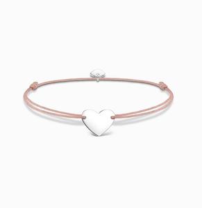 Braccialetto Regolabile in Corda di Nylon con Charm a Cuore Personalizzabile in Acciaio Inox Oro Rosa - Product Image 4
