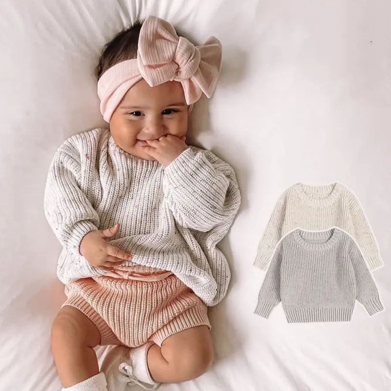 OEM/ODM bébé garçon vêtements d'hiver 9-12 mois bébé 100% coton tricoté pull-over