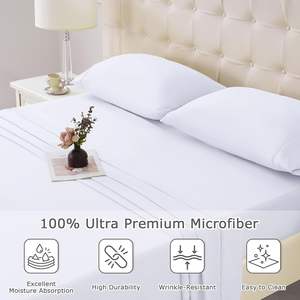 Vente <span class=keywords><strong>chaude</strong></span> 100% Ensemble de draps plats en microfibre de polyester Draps de lit solides pour la maison et les hôtels - Product Image 4