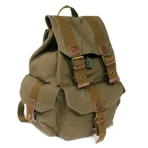 Travelling Backpack cotton canvas unisex backpack 2351 green