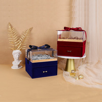 Boîte cadeau élégante en acrylique transparent avec double tiroirs Emballage de cadeau de luxe pour bonbons chocolats cosmétiques stockage de bijoux