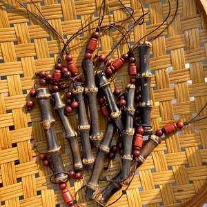Purple Bamboo Whip Pendant Keychain Mobile Phone Chain Small Antique Hand Held Item Bag Charm Symbolizing Rising Success - Product Image 4