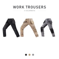Pantalons de travail en coton polyester imperméable en gros, multi-poches, coupe droite, uniformes de sécurité, pantalons cargo