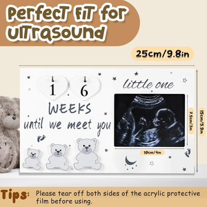 Ourwarm Sonogram Fotolijst Uniek Cadeau Voor Aanstaande Moeder Ouders Echografie Fotolijst Aftellende Weken Gemaakt Van Mdf-Ijzer - Product Image 4