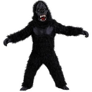 Combinaison de gorille noir à longue fourrure, costume de cosplay <span class=keywords><strong>King</strong></span> <span class=keywords><strong>Kong</strong></span> pour Halloween, costume de fête pour adulte avec masque et gants - Product Image 4