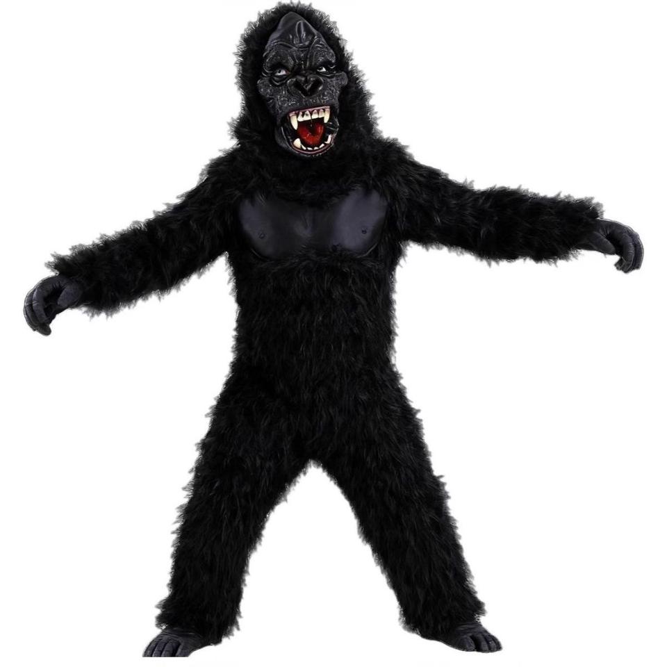 Long Fur Black Gorilla Jumpsuit Halloween King Kong Cosplay Costume ...