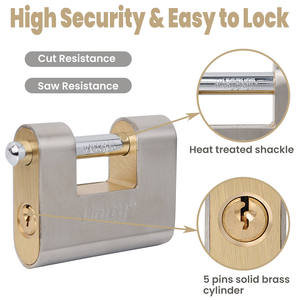 Serrure à bloc blindée en acier inoxydable (70 mm) résistante aux intempéries pour conteneur d'entrepôt Fabriqué en Chine - Product Image 2