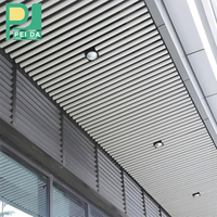 Plafond suspendu en bande d'aluminium, plafond linéaire pour immeuble de bureaux