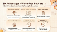 USMILEPET Pengumpan Hewan Peliharaan Otomatis dengan Sensor Pengenalan Chip, Dispenser Makanan dengan Tutup Aktif, Kontrol Jarak Jauh via Aplikasi, Pengumpan Kucing Anjing