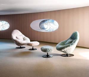 Sedia girevole moderna <span class=keywords><strong>FEN</strong></span> <span class=keywords><strong>DI</strong></span> girevole soffice con poltrona girevole in stile retrò in stile ottomano, sedia girevole FENDY - Product Image 2