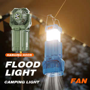 Ventilateur de camping solaire multifonctionnel puissant pour usage extérieur, rechargeable par USB-C, en aluminium, étanche, modèle HB-1979F - Product Image 5