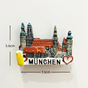 ODM Allemagne Ville Paysage Souvenir Réfrigérateur Aimant Berlin Munich Hambourg Brême Mayence Francfort Cologne Résine Réfrigérateur Aimant - Product Image 3