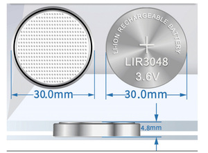 Bateria de Botão Inteligente de Estado Sólido BELICELL LIR3048 180mAh <span class=keywords><strong>3</strong></span>.7V LiCoO2 para Eletrônicos de Consumo e Eletrodomésticos - Product Image 2