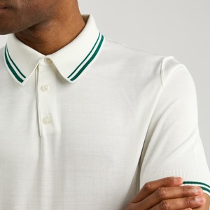 Maglieria da uomo personalizzata con bottone in maglia sportiva Top a maniche corte Polo da Golf da uomo in maglia Slim Fit maglione Polo t-shirt - Product Image 3