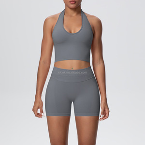 High Waist Seamless Yoga Clothes <b>Women</b> Quick Dry Workout Outfit Gym Training Sports Bra and <b>short</b> Fitness Set 2 Piece Seamless - Product Image 6