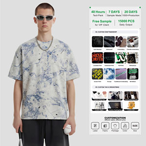 <span class=keywords><strong>T</strong></span>-<span class=keywords><strong>shirt</strong></span> pour homme personnalisé avec motif marbré effet froideur glacée, imprimé éclaboussures d'encre, effet teinture halo, design abstrait - Fabricant - Product Image 1