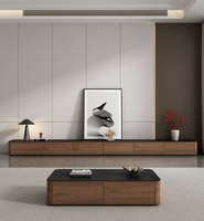 Mueble de TV Moderno de Madera con Iluminación LED, Centro de Entretenimiento para Sala de Estar, Fabricante de Consolas