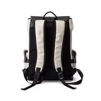 Épissage noir blanc cartable en cuir PU étanche sac à dos pour ordinateur portable cordon Campus étudiants sac à dos
