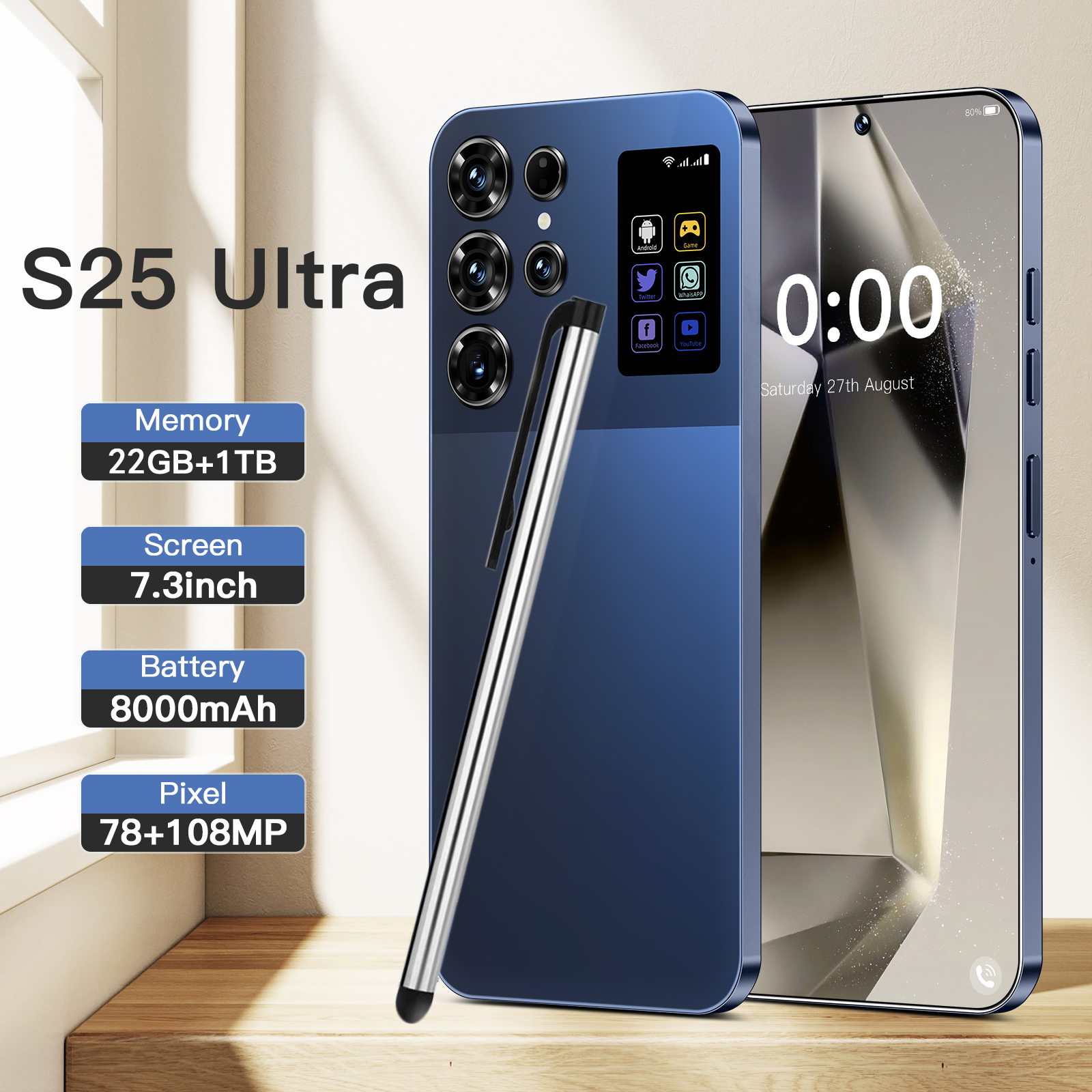 Реальный высококачественный смартфон S25 ultra global 5g android 15 мобильный телефон оптом 22 + 1 ТБ игровой S25 ultra телефон