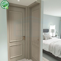 Porte de chambre à coucher en bois massif moderne, imperméable, pré-montée, pour villa/hôtel, surface finie