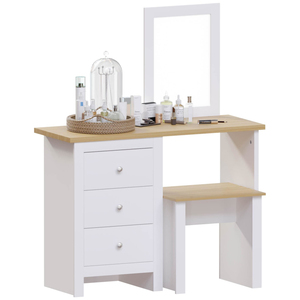 Factory Direct <b>Dressing</b> <b>Table</b> <b>with</b> 3 Drawers and Stool, Makeup Mirror Vanity Set for Bedroom - Product Image 4