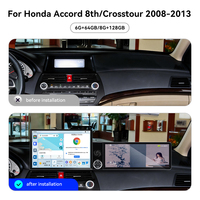 Radio Android 15 para Honda Accord 8ª generación/Crosstour 2008-2013, Pantalla GPS, Navegación Multimedia, Receptor Estéreo para Auto, Reproductor, Unidad Principal