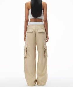 Pantaloni Casual Hip Hop da <span class=keywords><strong>donna</strong></span> di alta qualità traspirante a metà vita estiva vestibilità ampia in <span class=keywords><strong>lino</strong></span> <span class=keywords><strong>Beige</strong></span> - Product Image 2