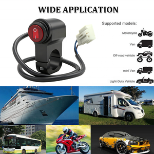 IP65 su geçirmez SPST KCD1 ON/OFF <span class=keywords><strong>12V</strong></span> ATV LED Rocker anahtarları 22MM motosiklet gidonu UTV sürüş işık için tak oyna - Product Image 6