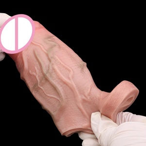 FAAK Funda de silicona realista de gran circunferencia para pene, con anillo antideslizante, para agrandamiento del pene y retraso de la eyaculación - Product Image 5