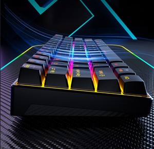 Teclado Mecánico para Juegos con Cable USB, 60% 61 Teclas, Retroiluminación LED RGB, Anti-Ghosting, Blanco y Negro, para PC, Portátil, Escritorio, OEM, Logotipo Personalizado - Product Image 4