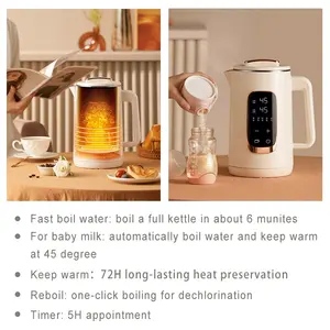 Kettle Electric Tea Hot Water Boiler Led Display Portable Stainless Steel Heater Wireless Electric Kettle For Boiling Water