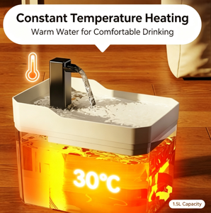 Fontaine à eau pour animaux de compagnie de 1,5 L, réservoir transparent, bol à boire automatique, niveau d'eau visible pour chats et chiens - Product Image 3