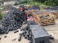 Pavés en granit noir G654 pour patio, pavés circulaires en granit pour allée, pavés en granit pour bricolage, prix de gros abordable