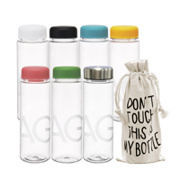Bouteille d'eau portable en plastique et verre de qualité alimentaire, sans BPA, mignonne, idéale pour le sport, la gym et les voyages – Meilleure vente