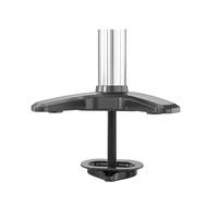 Support double moniteur V-mount en aluminium pour PC multi-écrans, capacité de charge 8 kg, taille d'écran 15-27 pouces, VESA 75x75/100x100, inclinaison 15°, en stock