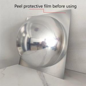 Giant Dome Bubble Convex Acrylic Art Deco Silver <b>Mirror</b> Finish 55.5x55.5cm Shatterproof Frameless <b>Wall</b> Decor Home Cutting - Product Image 1