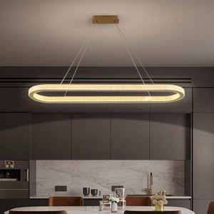 Modern Minimalist Designer Aluminum Acrylic LED Circular Art Chandelier Postmodern Luxury Pendant <b>Light</b> for Living <b>Dining</b> - Product Image 4