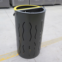 Poubelle de tri des déchets en métal à 4 compartiments, 4 fentes, bac à déchets commercial pour les espaces publics extérieurs