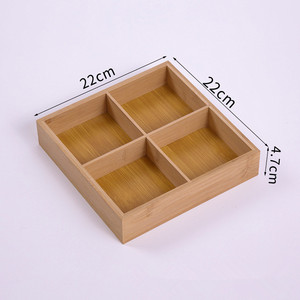 9 chia phần mở Top trang trí chủ tre đựng thức ăn lưu trữ Organizer Box với nắp cho túi trà gói snack - Product Image 5