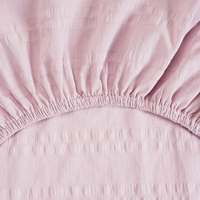 Düz Mor Polyester Bebek Yatak Örtüsü 28x52 Dokulu Seersucker Bebek Yatak Kılıfı Toptan Çocuk Yatak Takımı Tedarikçisi