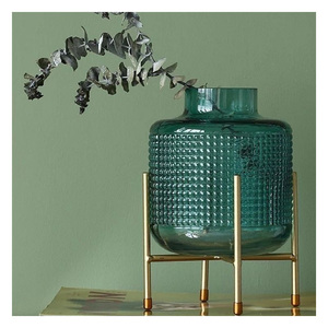 Potential Premium-Grade Handcrafted Shiny Polished Aluminium Flower <b>Vase</b> with <b>Unique</b> Carved Patterns Gold and Black - Product Image 2