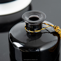 Flacon en verre avec raie de vin, diffuseur rond de luxe, de couleur noir, nouveau Design, 200ml
