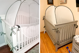 Xách tay trẻ sơ sinh cũi Lều dệt kim vải bé tán giường muỗi Net Bìa mô hình rắn dệt với sợi điền vào trẻ em sử dụng ngoài trời - Product Image 3